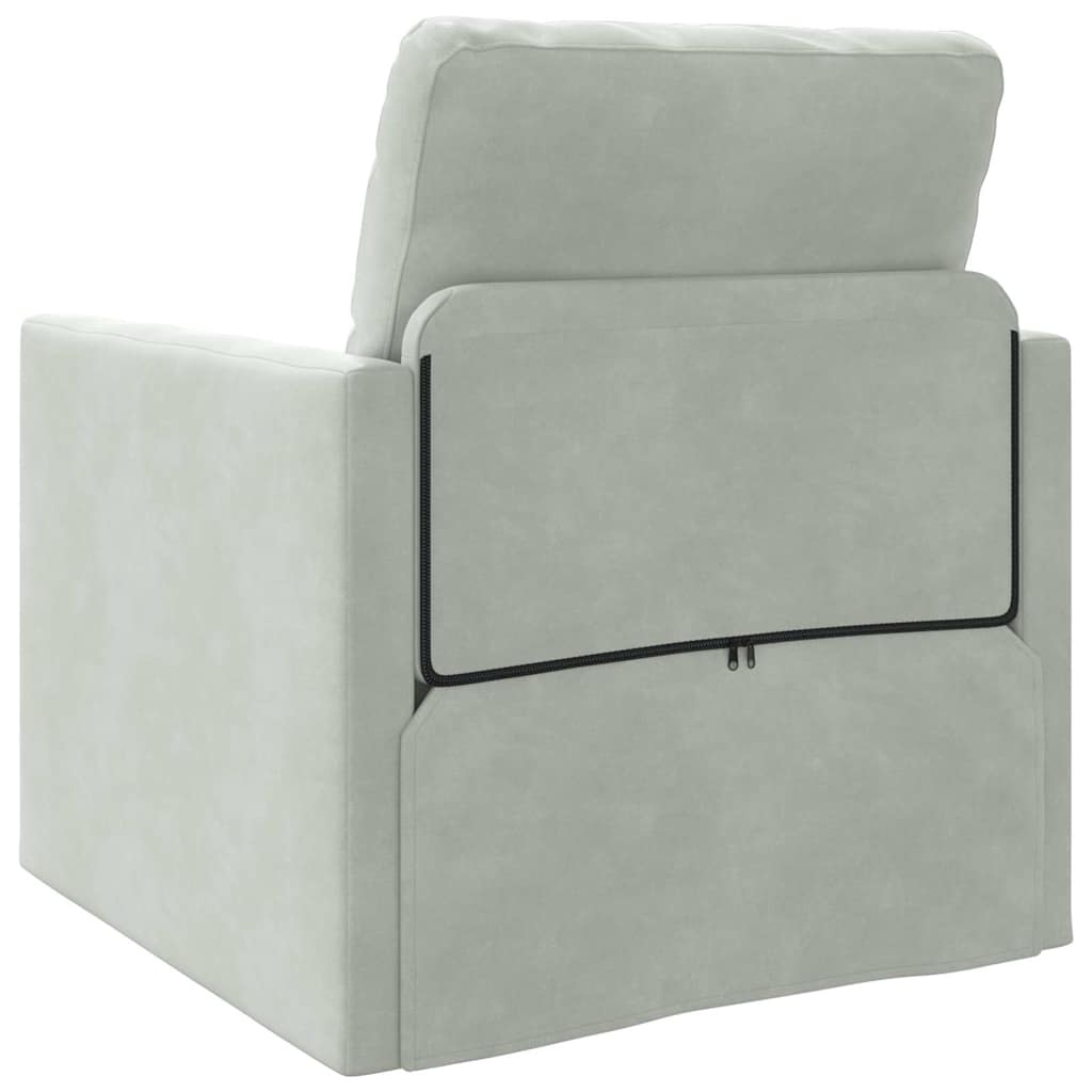 Fußsofa-Bett mit Kissen Hellgrau 74 x 77 x 81 cm Samt