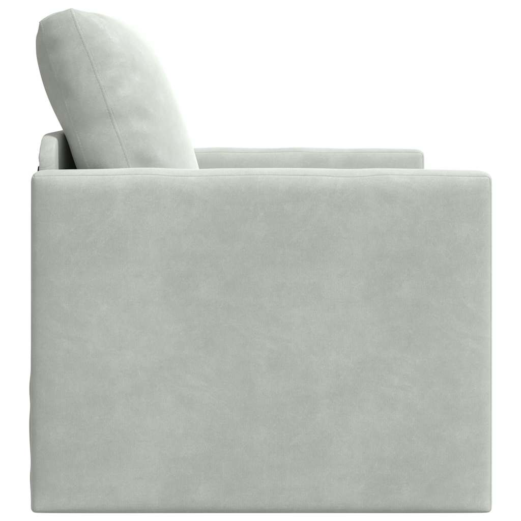 Fußsofa-Bett mit Kissen Hellgrau 74 x 77 x 81 cm Samt