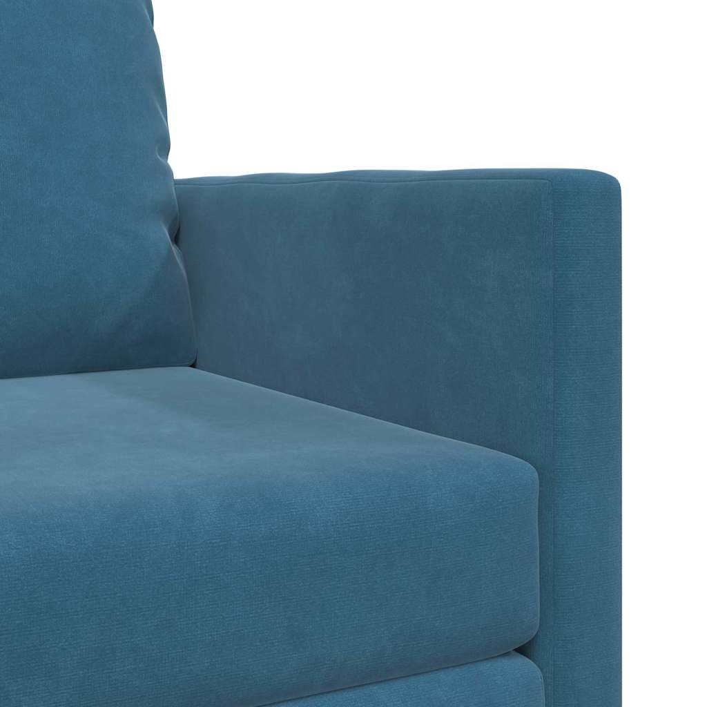 Fußsofa-Bett mit Kissen Blau 74 x 77 x 81 cm Samt
