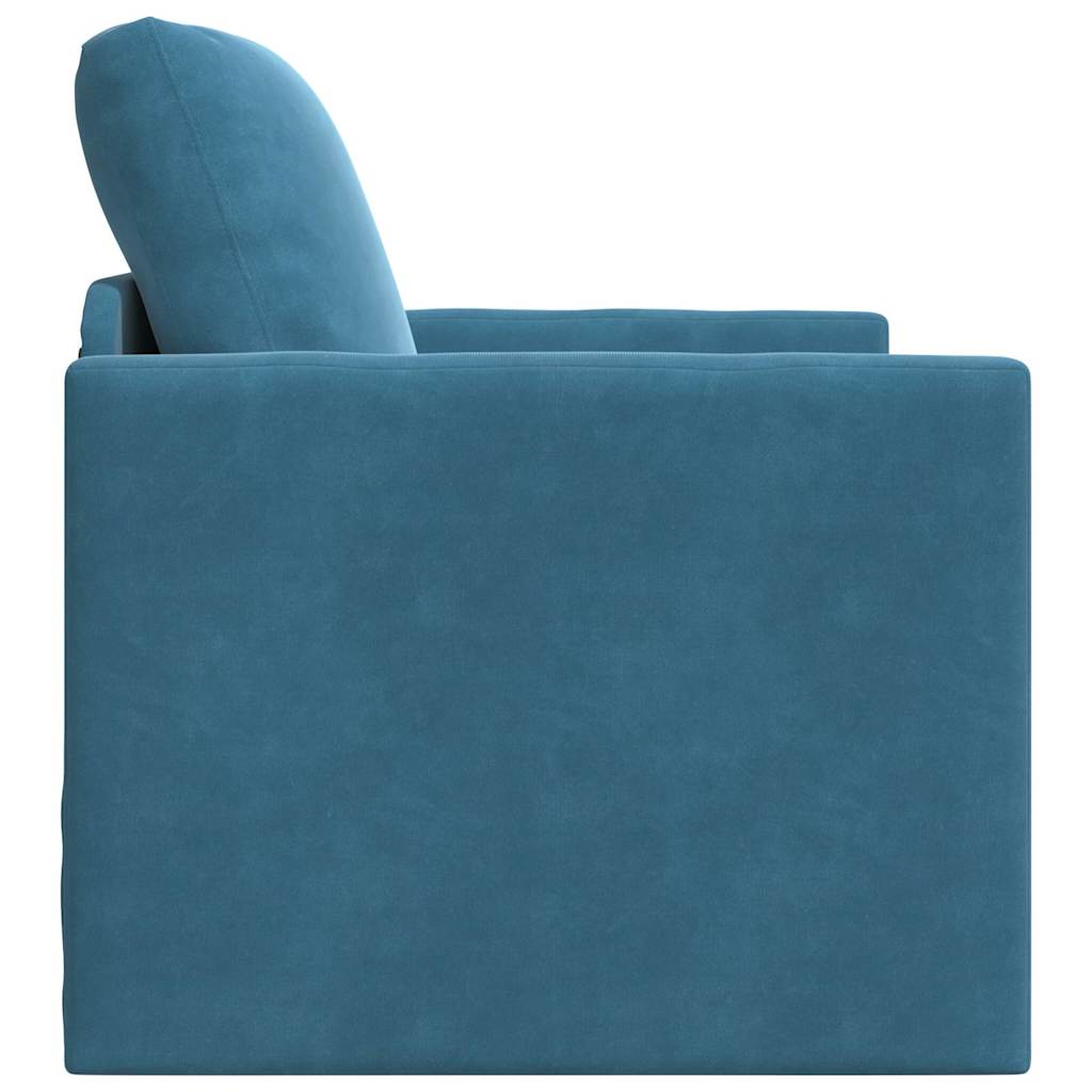 Fußsofa-Bett mit Kissen Blau 74 x 77 x 81 cm Samt