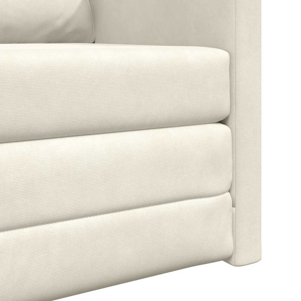 Fußsofa-Bett mit Kissen Creme 74 x 77 x 81 cm Samt