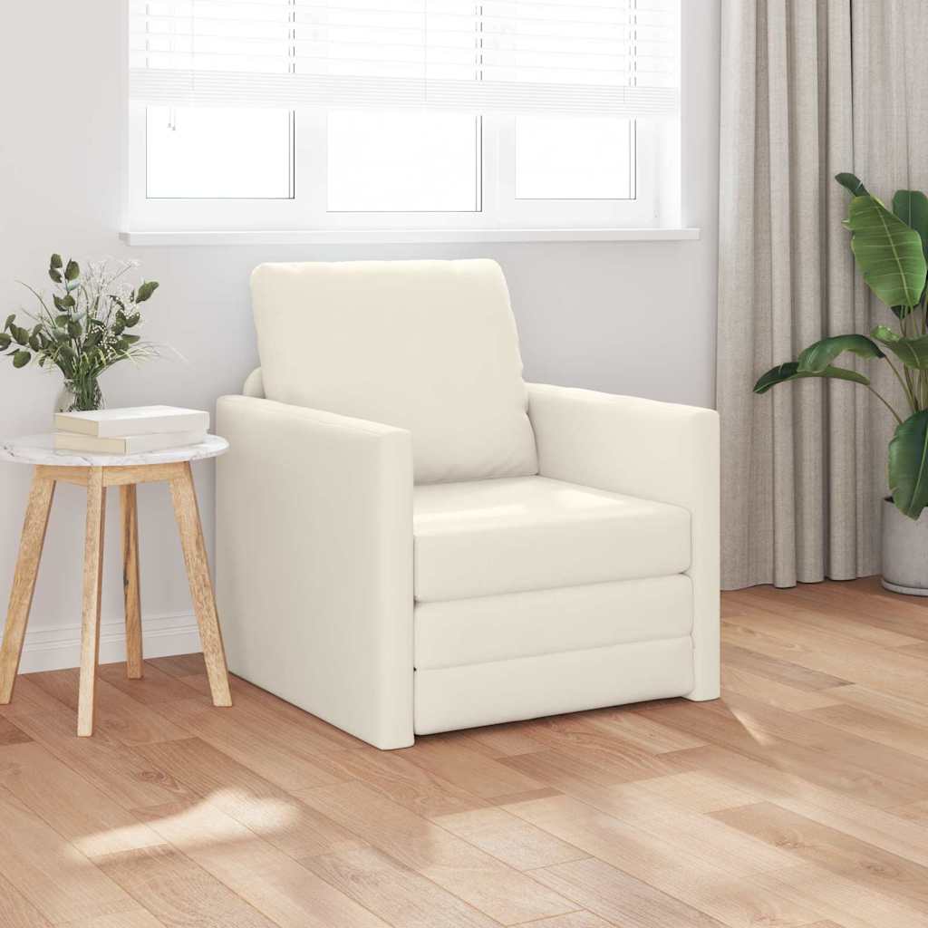 Fußsofa-Bett mit Kissen Creme 74 x 77 x 81 cm Samt