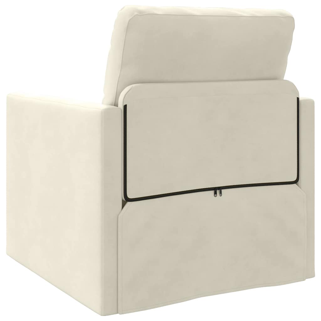 Fußsofa-Bett mit Kissen Creme 74 x 77 x 81 cm Samt