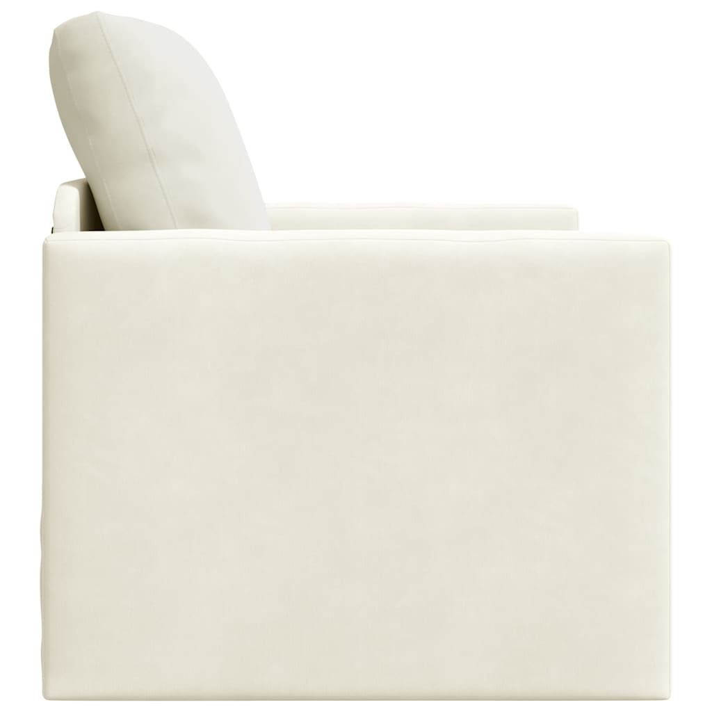Fußsofa-Bett mit Kissen Creme 74 x 77 x 81 cm Samt