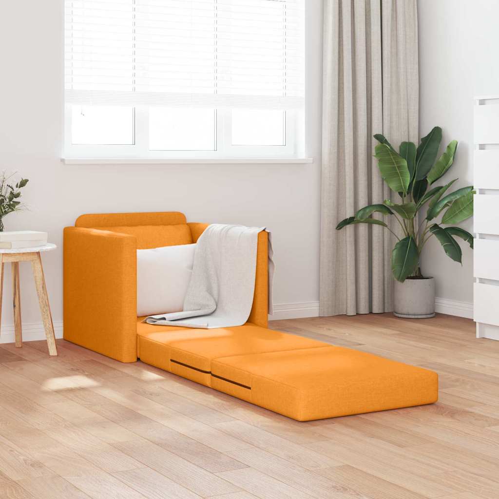 Boden-Schlafsofa mit Kissen Dunkelgelb 74 x 77 x 81 cm Stoff