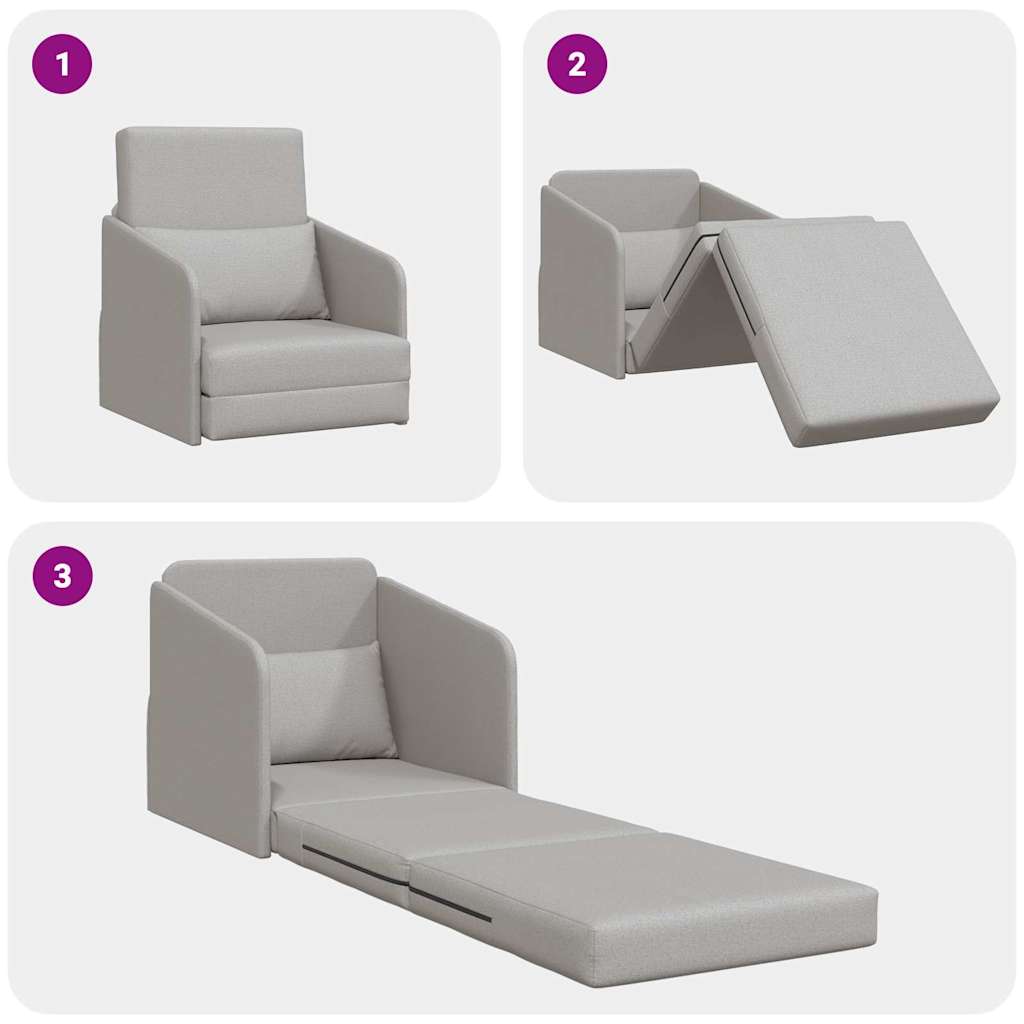 Sofa Bett Wolken-Grau 65 x 80 x 83 cm Stoff