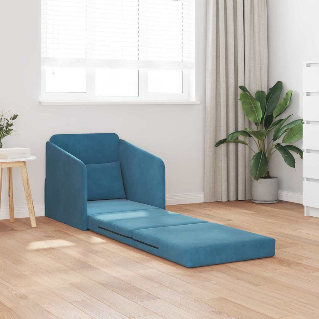Sofa Bett Blau 65 x 80 x 83 cm Samt