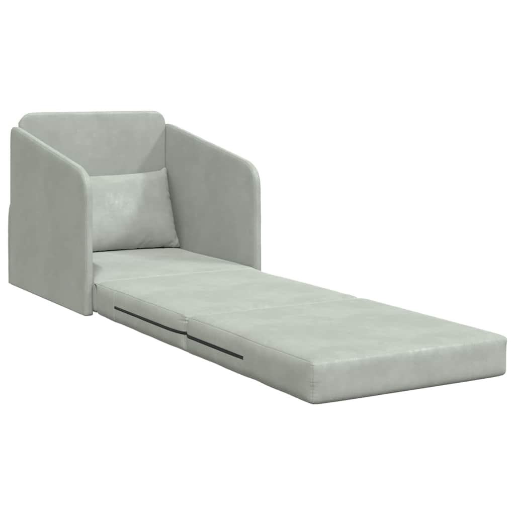 Sofa Bett Hellgrau 65 x 80 x 83 cm Samt