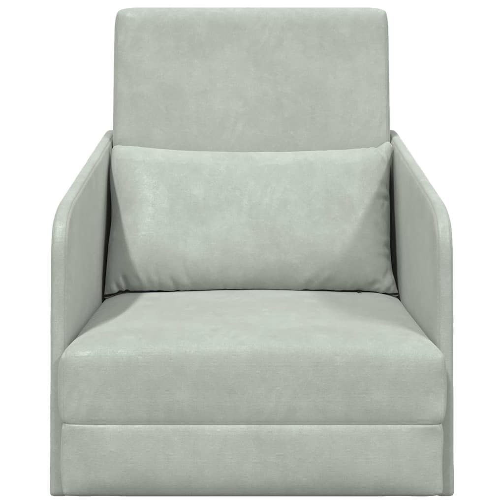 Sofa Bett Hellgrau 65 x 80 x 83 cm Samt