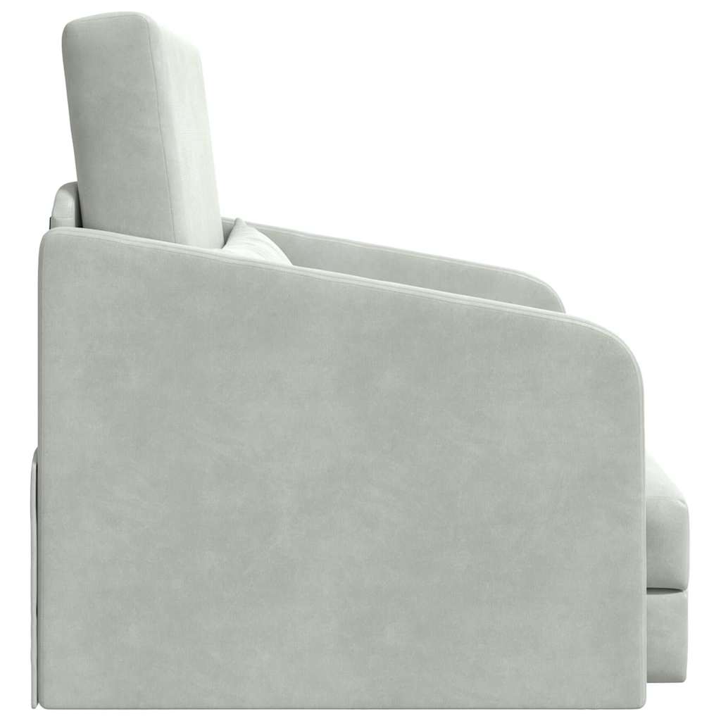 Sofa Bett Hellgrau 65 x 80 x 83 cm Samt