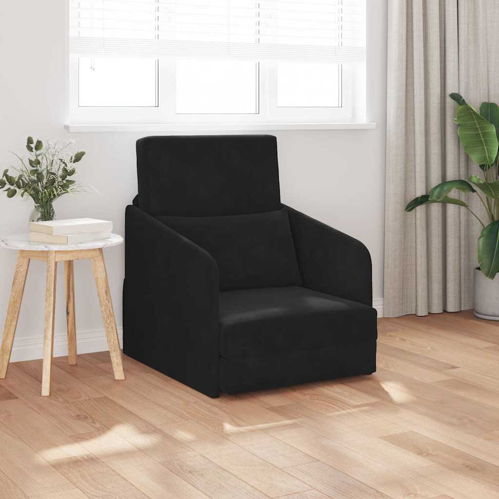 Sofa Bett Schwarz 65 x 80 x 83 cm Samt