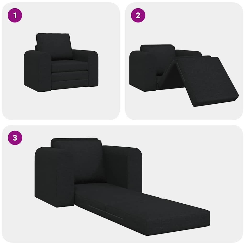 Sofa Bett Schwarz 98 x 71 x 83 cm Stoff