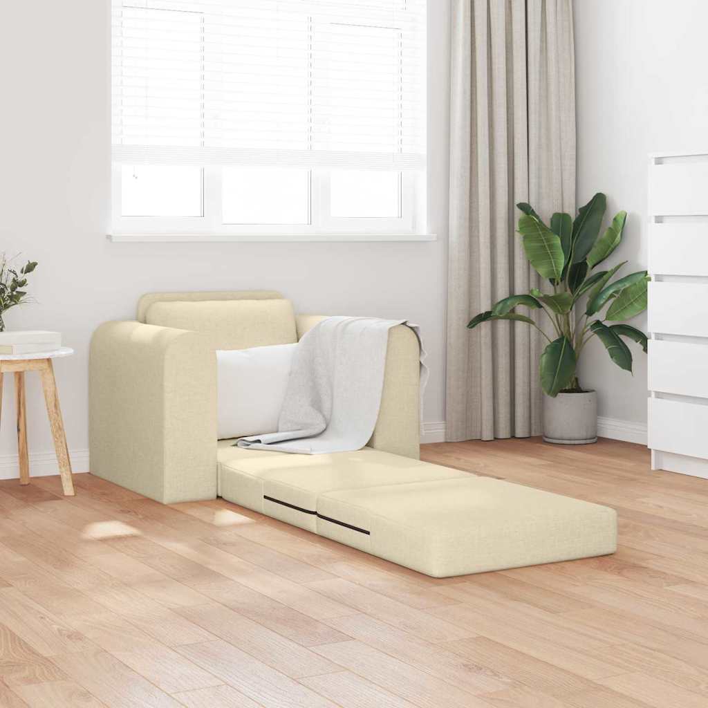 Sofa Bett Creme 98 x 71 x 83 cm Stoff