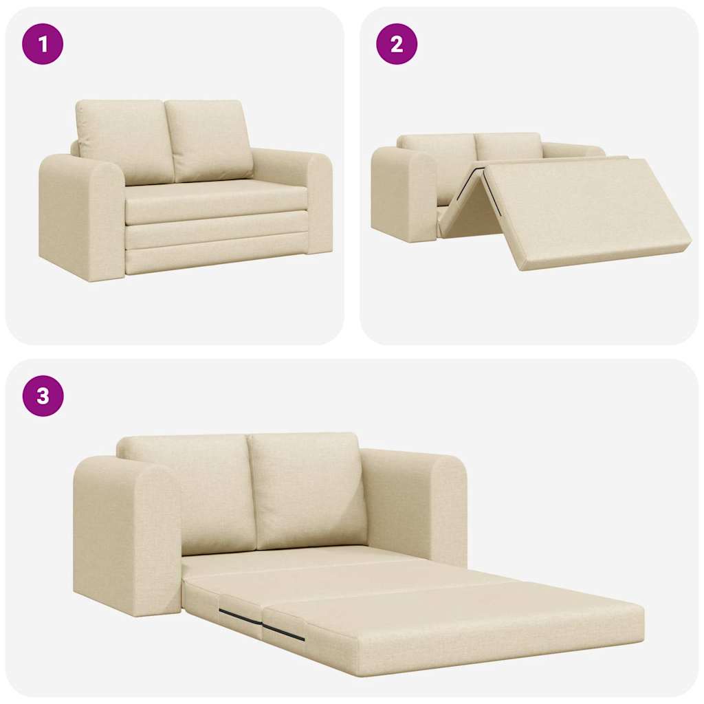 Sofa Bett Creme 148 x 71 x 83 cm Stoff