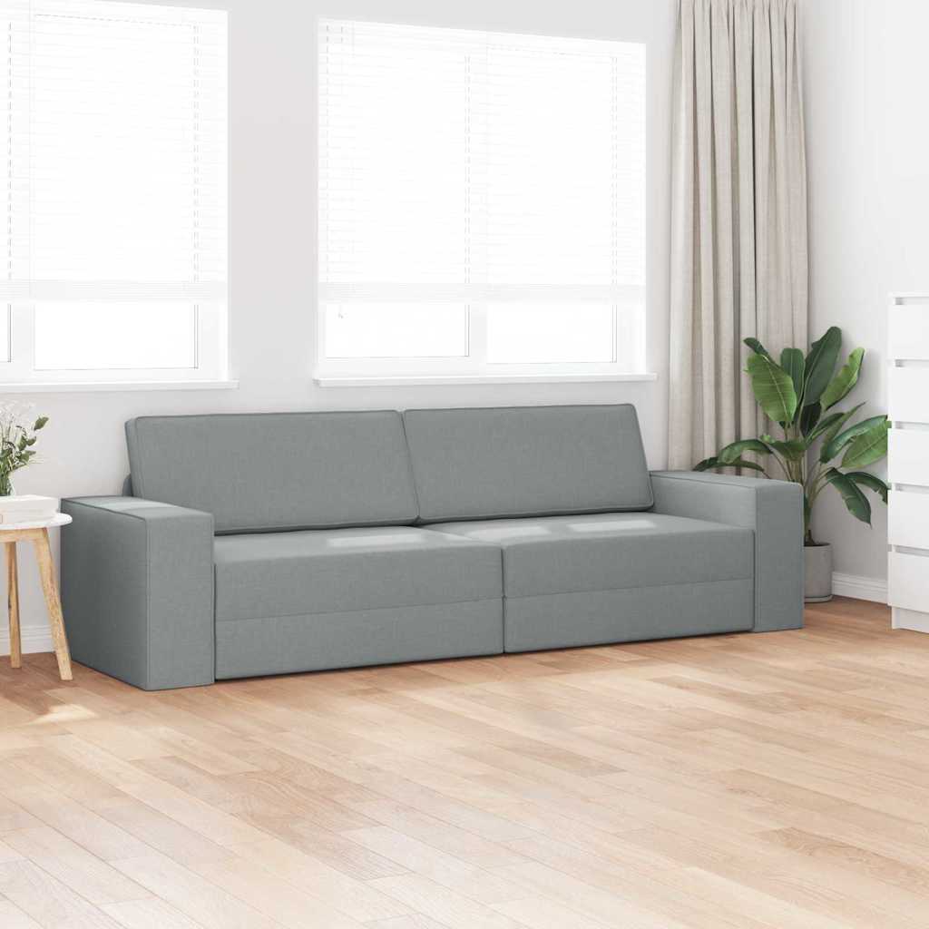 Bodensofa-Bett Hellgrau 245 x 78 x 77 cm Stoff
