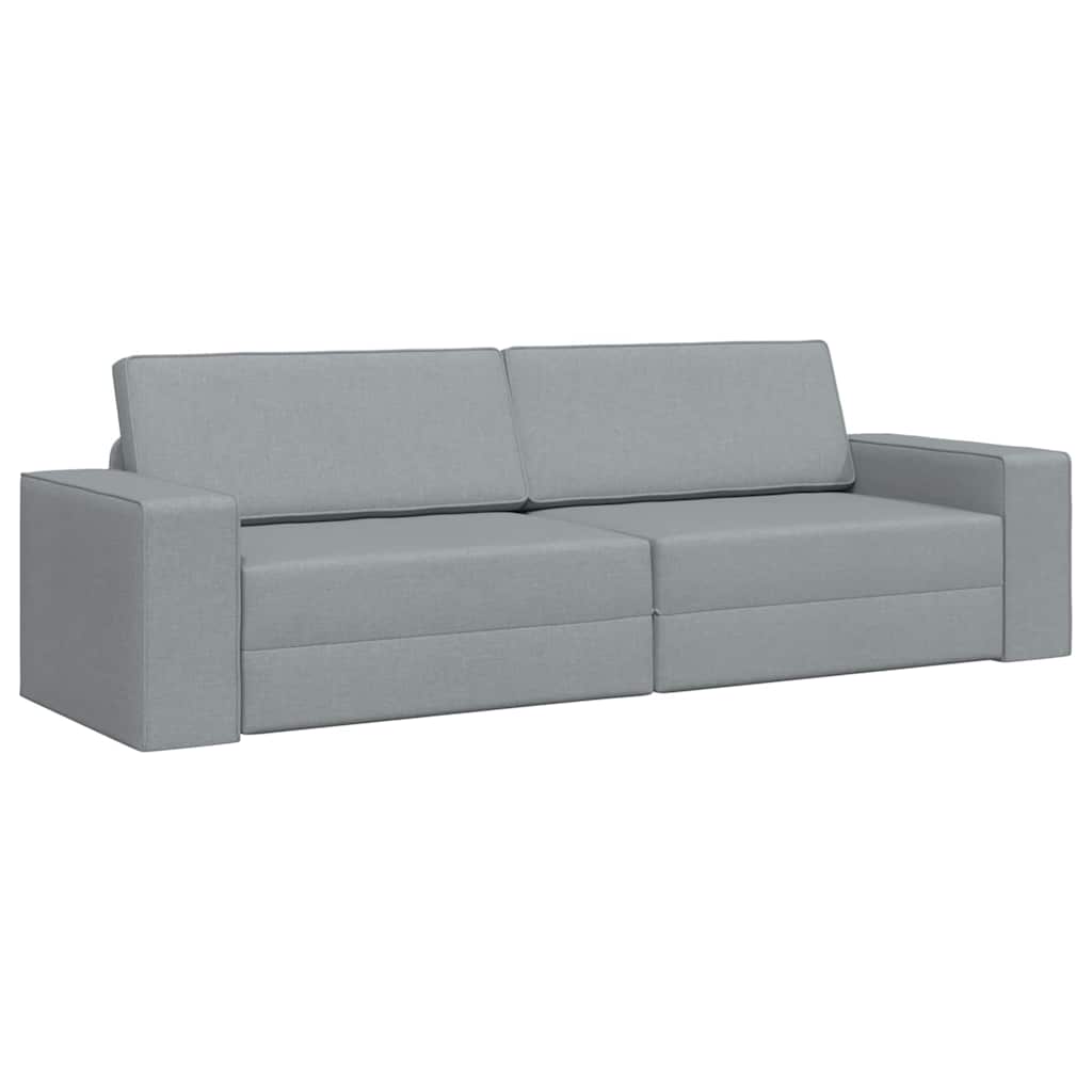 Bodensofa-Bett Hellgrau 245 x 78 x 77 cm Stoff