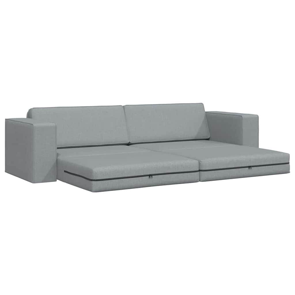 Bodensofa-Bett Hellgrau 245 x 78 x 77 cm Stoff