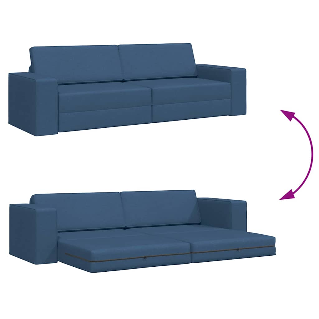 Bodensofa-Bett Marineblau 245 x 78 x 77 cm Stoff