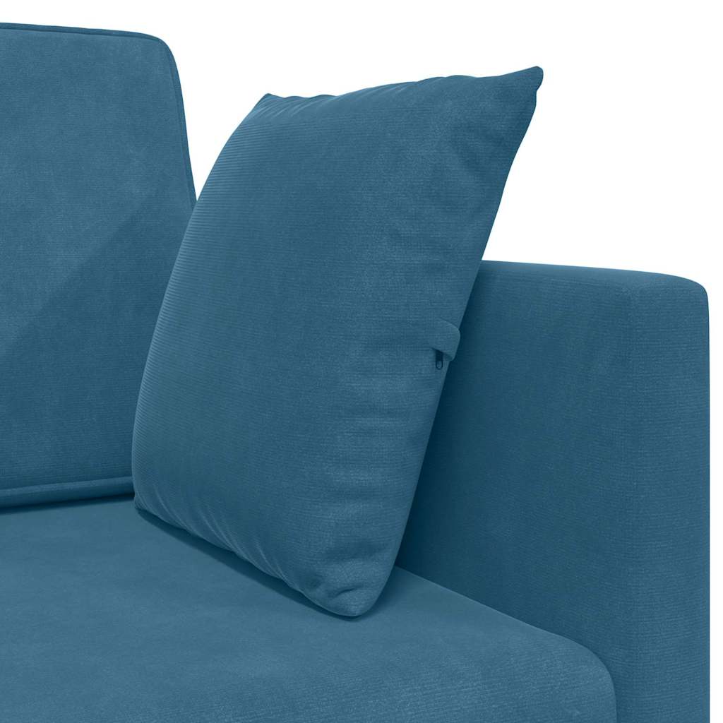 Boden-Schlafsofa Blau 213 x 76 x 77 cm Samt