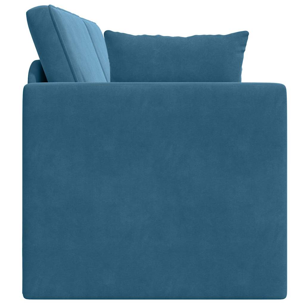 Boden-Schlafsofa Blau 213 x 76 x 77 cm Samt