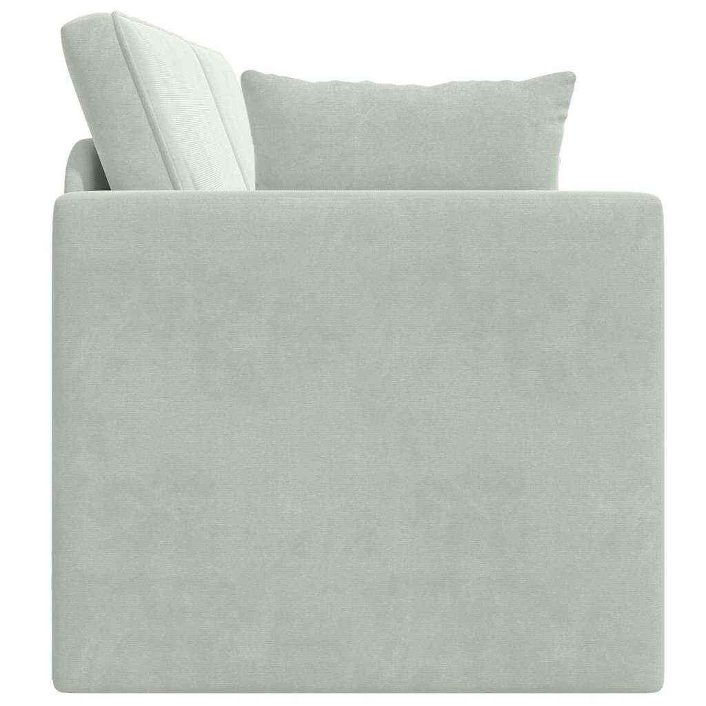 Boden-Schlafsofa Hellgrau 213 x 76 x 77 cm Samt