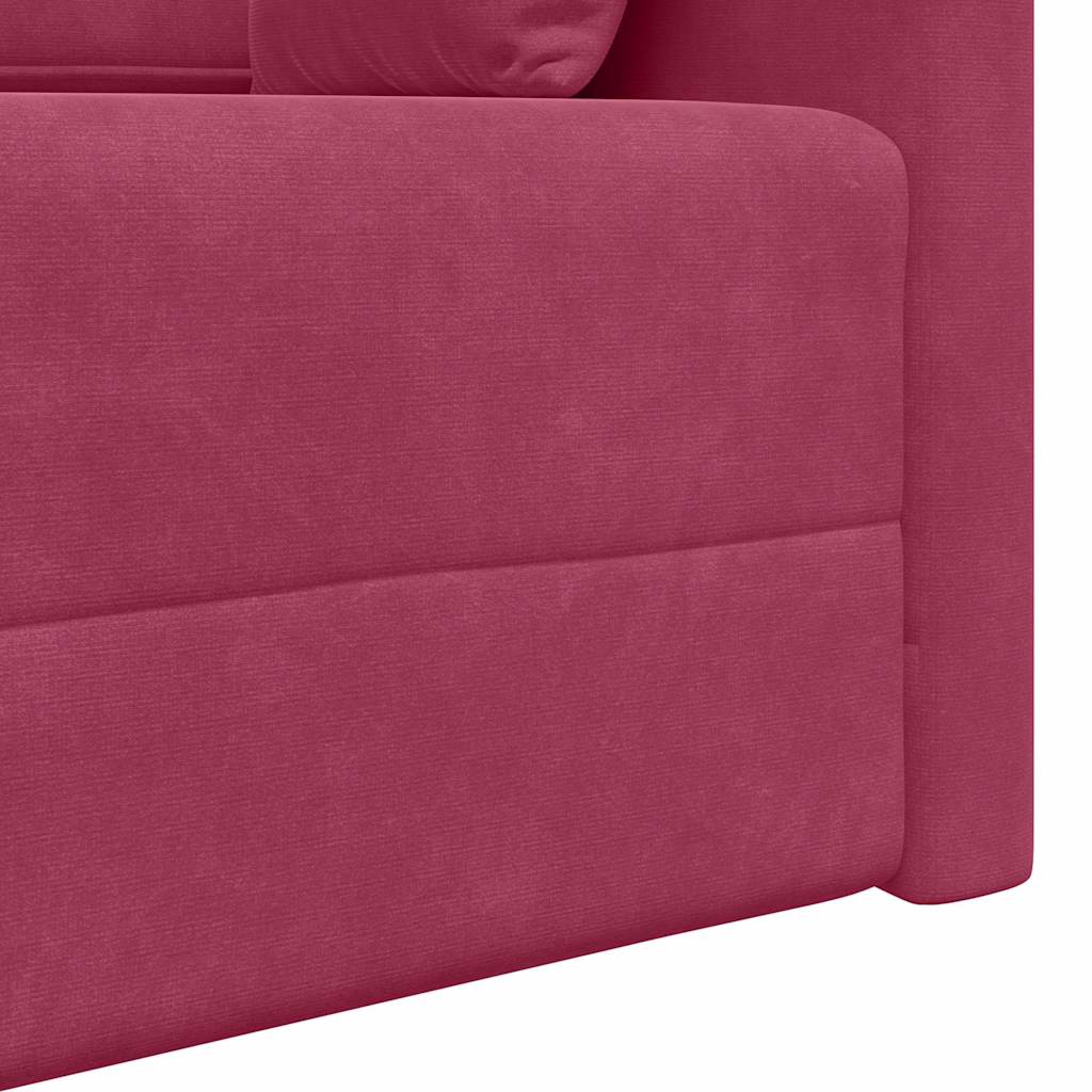 Boden-Schlafsofa Weinrot 213 x 76 x 77 cm Samt