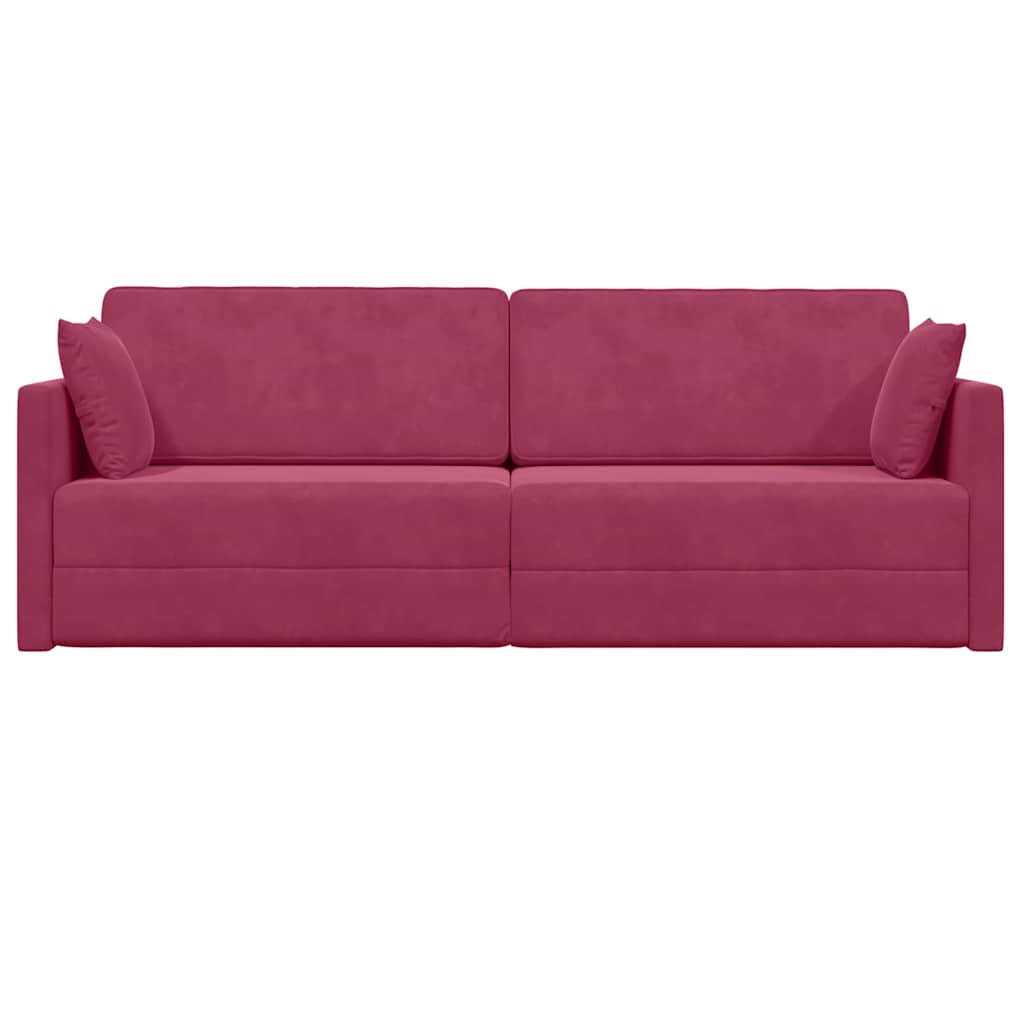 Boden-Schlafsofa Weinrot 213 x 76 x 77 cm Samt
