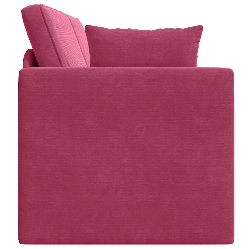 Boden-Schlafsofa Weinrot 213 x 76 x 77 cm Samt