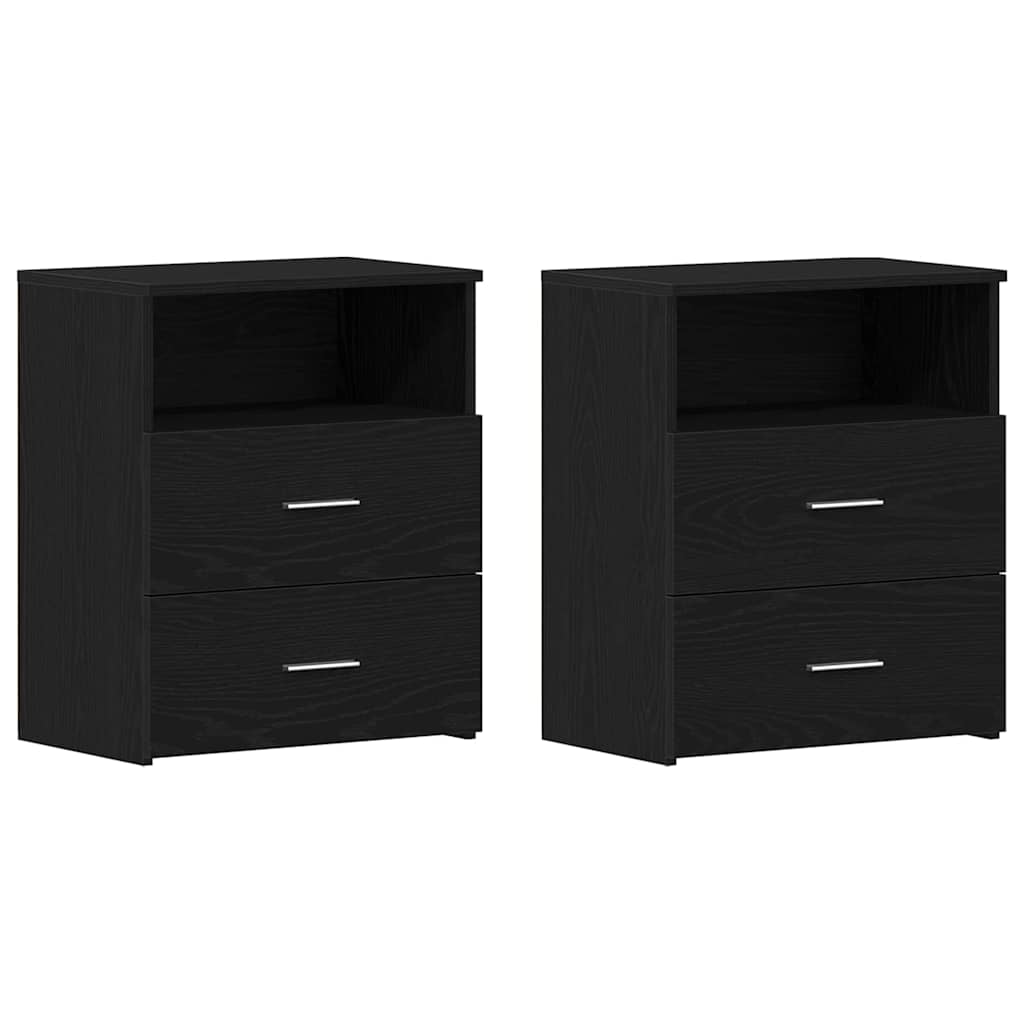 Nachttisch 2 pcs Schwarze Eiche 50 x 32 x 60 cm Holzwerkstoff