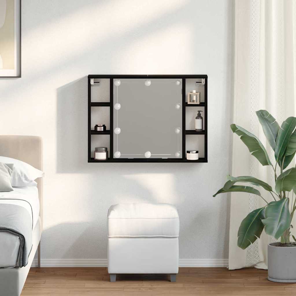 Spiegelschrank Schwarze Eiche 76 x 15 x 55 cm Holzwerkstoff