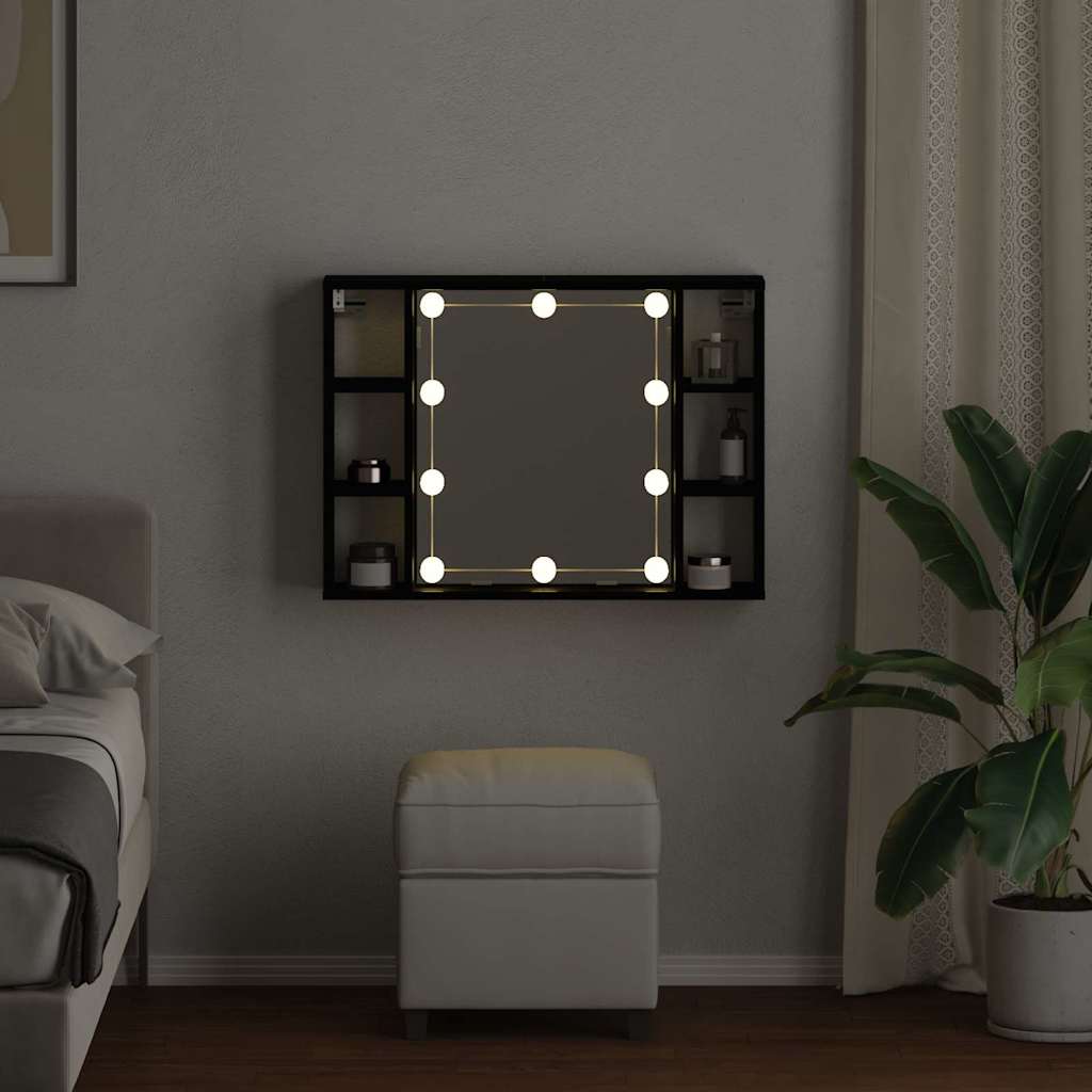Spiegelschrank Schwarze Eiche 76 x 15 x 55 cm Holzwerkstoff