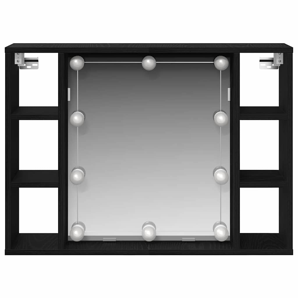 Spiegelschrank Schwarze Eiche 76 x 15 x 55 cm Holzwerkstoff