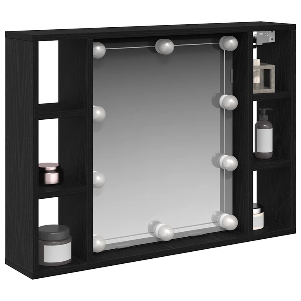 Spiegelschrank Schwarze Eiche 76 x 15 x 55 cm Holzwerkstoff