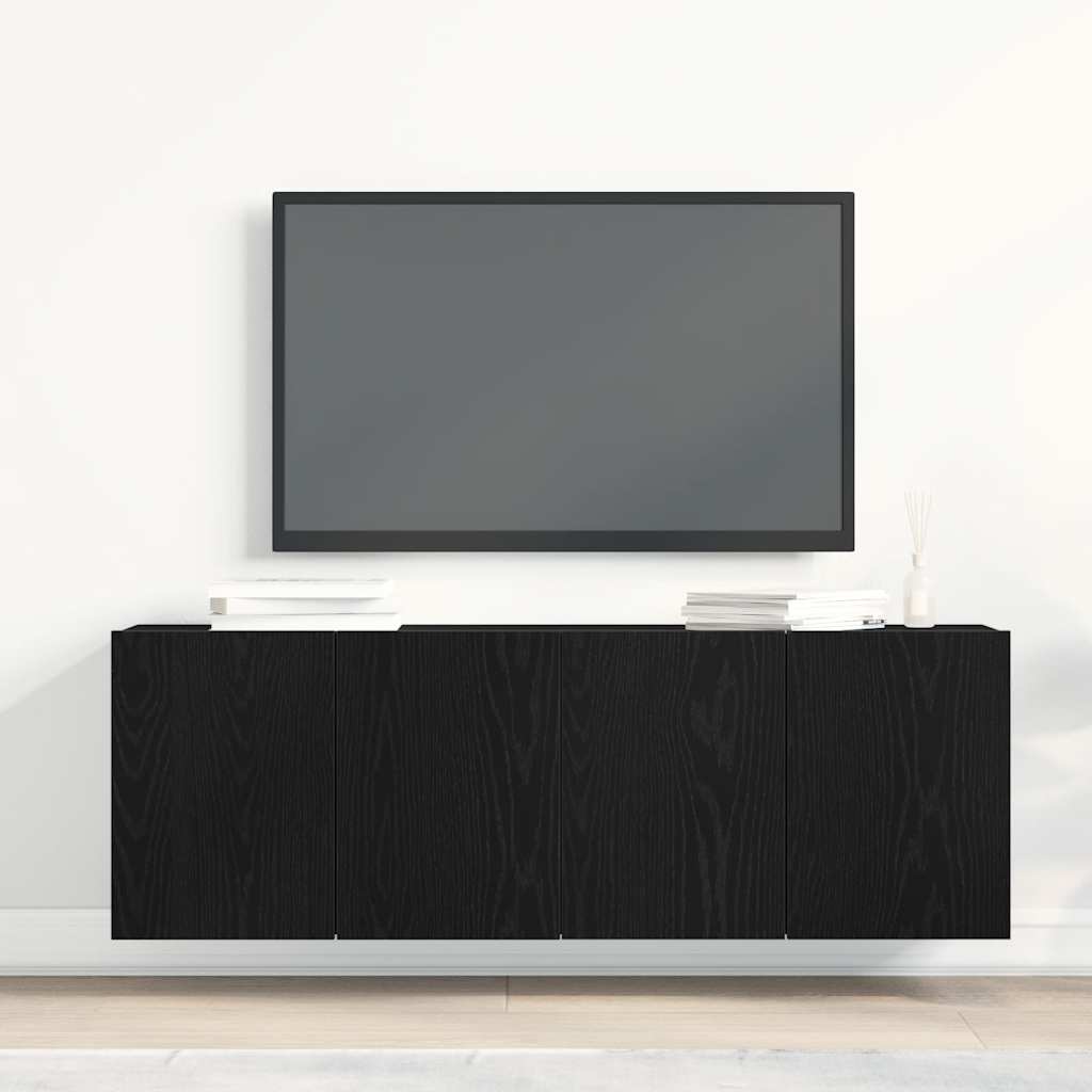TV-Schränke 2 Stk. Schwarze Eiche 120 x 30 x 41 cm Holzwerkstoff