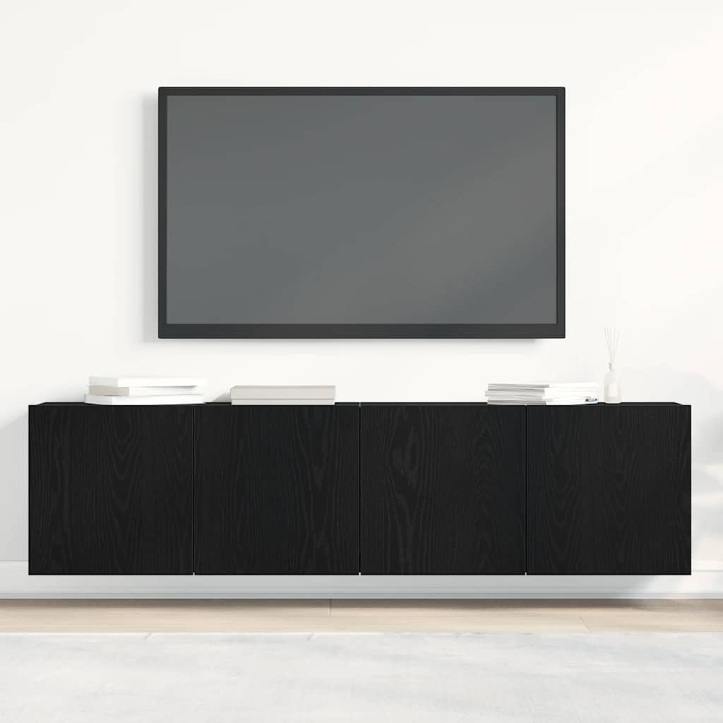 TV-Schränke 2 Stk. Schwarze Eiche 160 x 30 x 41 cm Holzwerkstoff