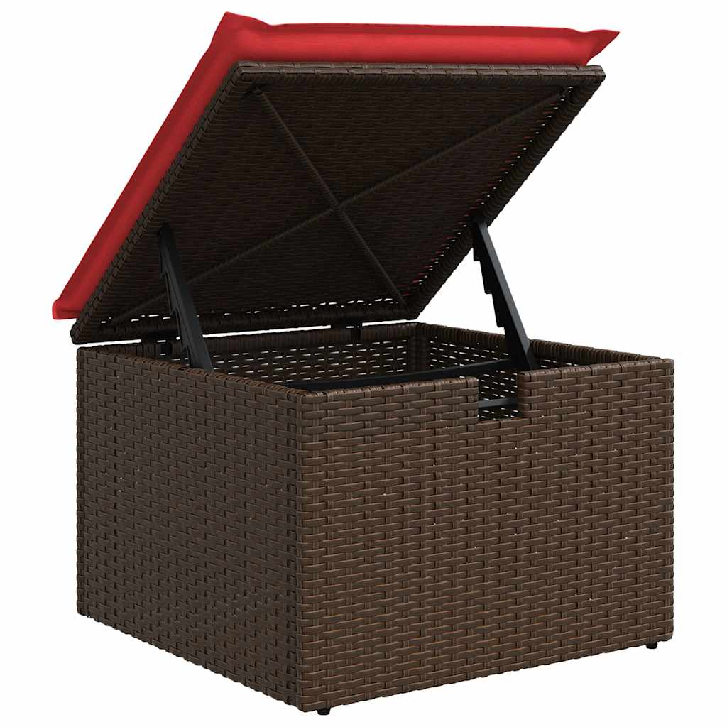 9-tlg. Garten-Sofagarnitur mit Kissen Braun Poly Rattan