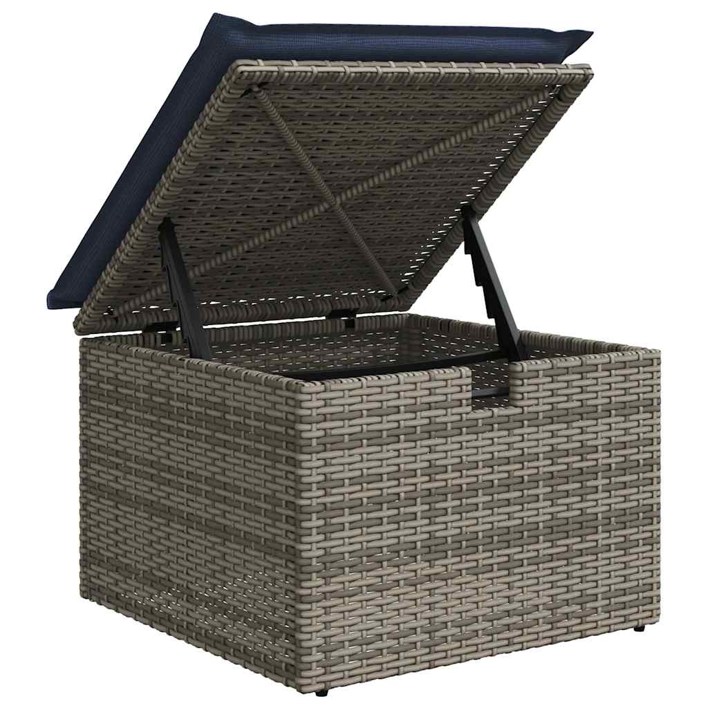 9-tlg. Garten-Sofagarnitur mit Kissen Braun Poly Rattan Akazie