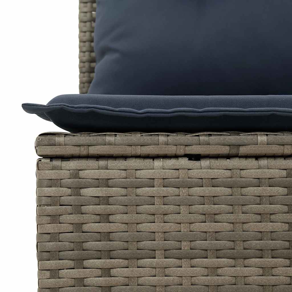 9-tlg. Garten-Sofagarnitur mit Kissen Braun Poly Rattan Akazie