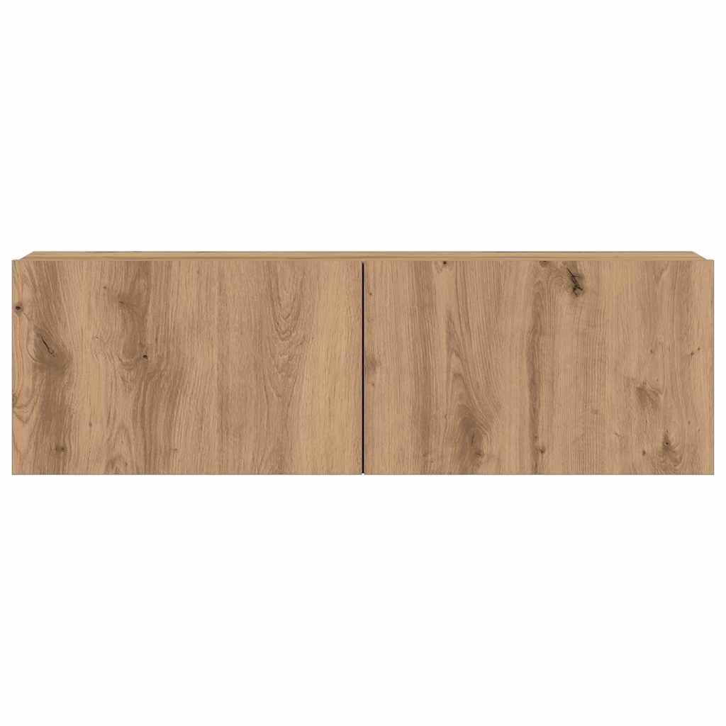 7-tlg. TV-Schrank-Set Wandmontage Artisan-Eiche Holzwerkstoff
