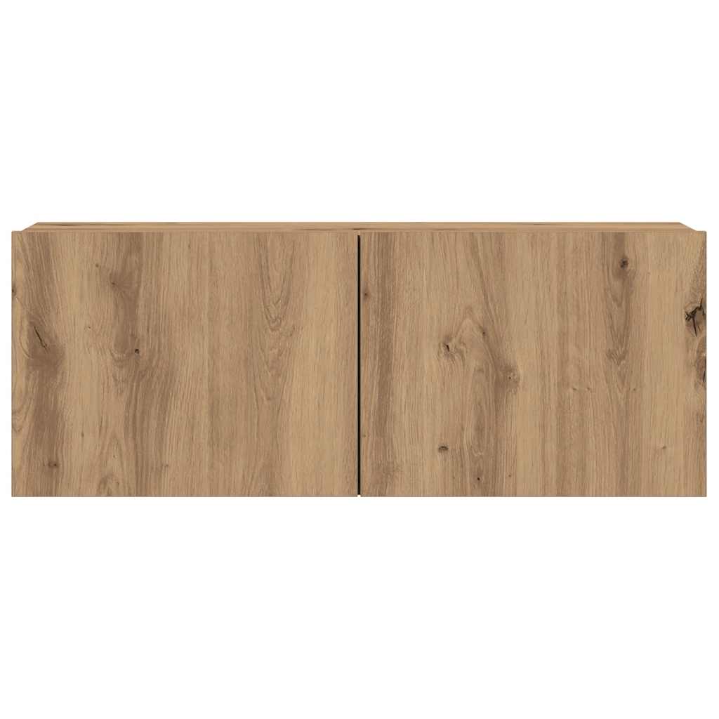7-tlg. TV-Schrank-Set Wandmontage Artisan-Eiche Holzwerkstoff