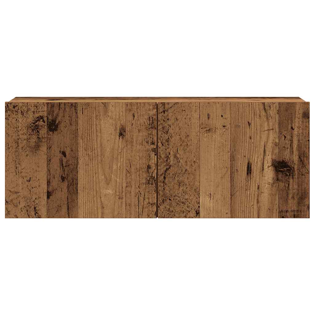 7-tlg. TV-Schrank-Set Wandmontage Altholz-Optik Holzwerkstoff