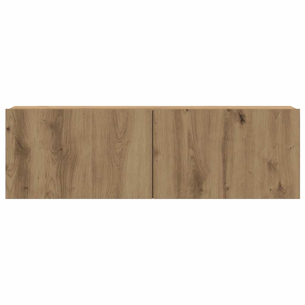 3-tlg. TV-Schrank-Set Wandmontage Artisan-Eiche Holzwerkstoff