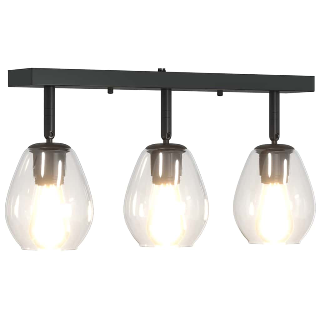 Deckenstrahler Schwarz 54 x 13 x 26 cm Glas und Metall