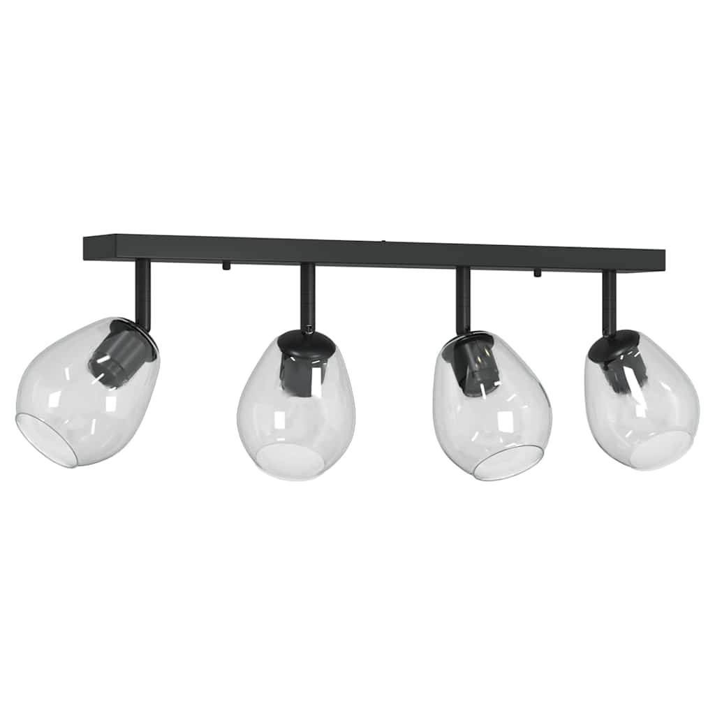 Deckenstrahler Schwarz 70 x 13 x 26 cm Glas und Metall