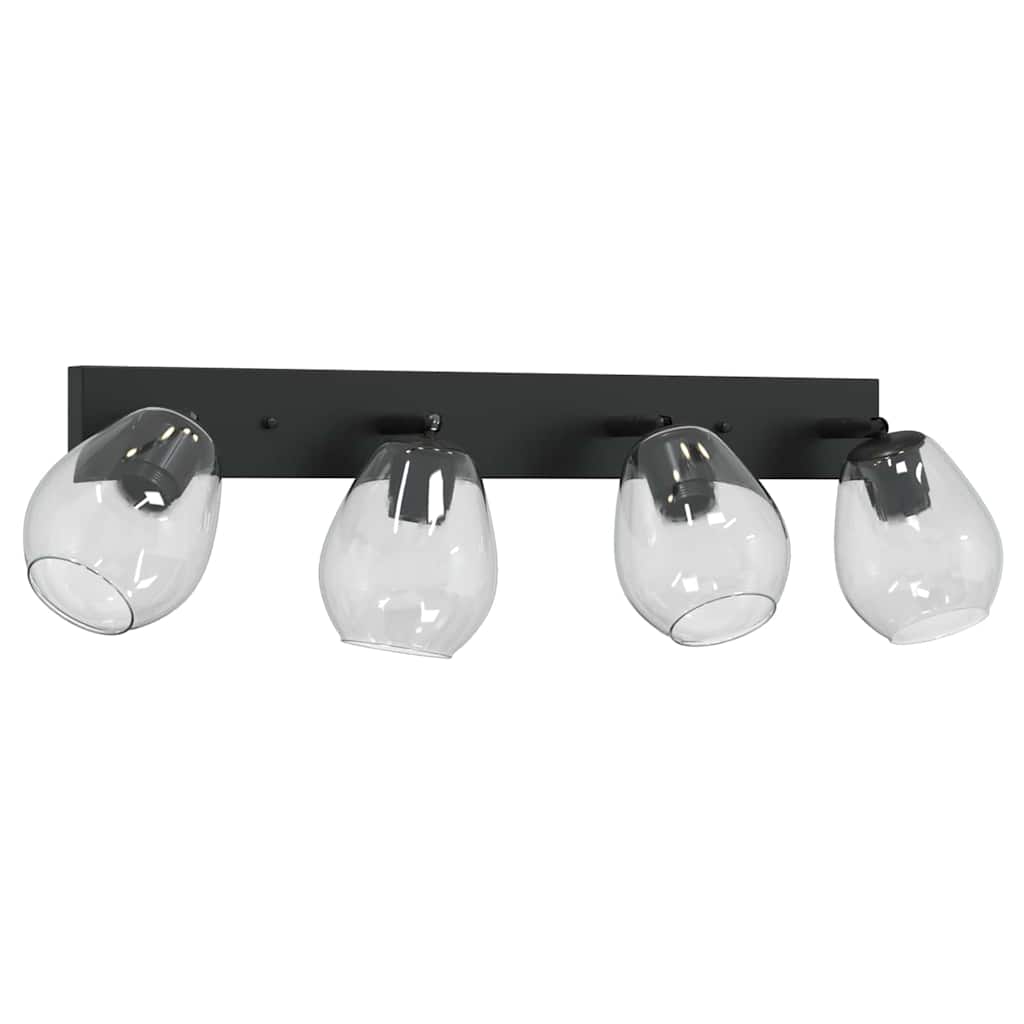 Deckenstrahler Schwarz 70 x 13 x 26 cm Glas und Metall