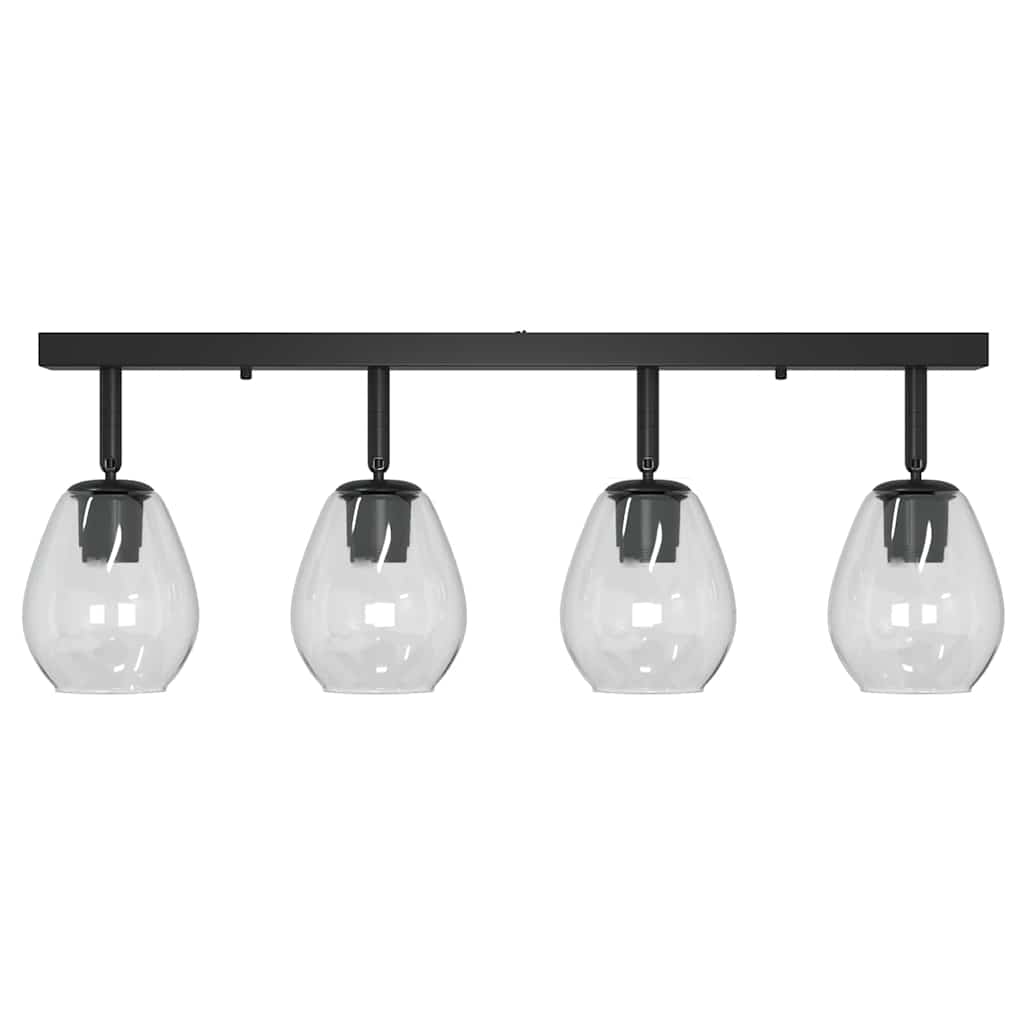Deckenstrahler Schwarz 70 x 13 x 26 cm Glas und Metall
