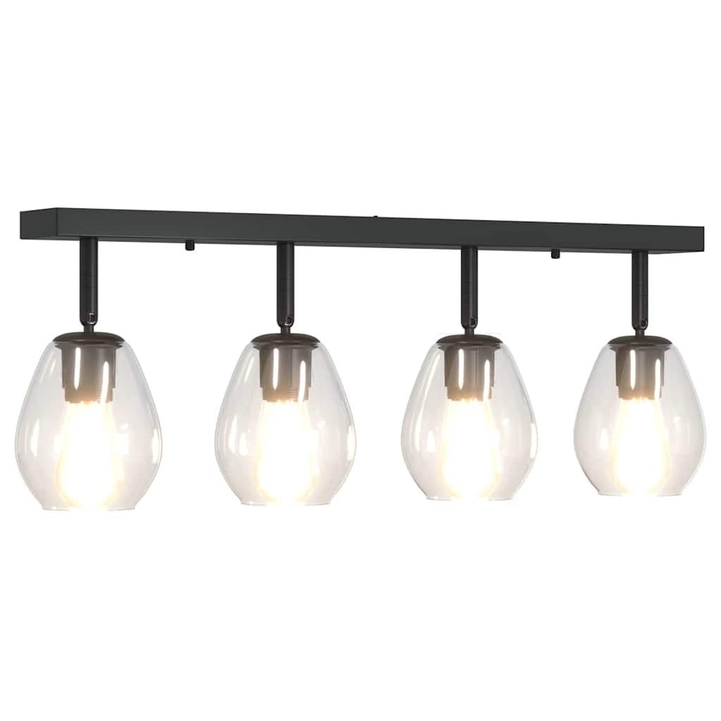 Deckenstrahler Schwarz 70 x 13 x 26 cm Glas und Metall