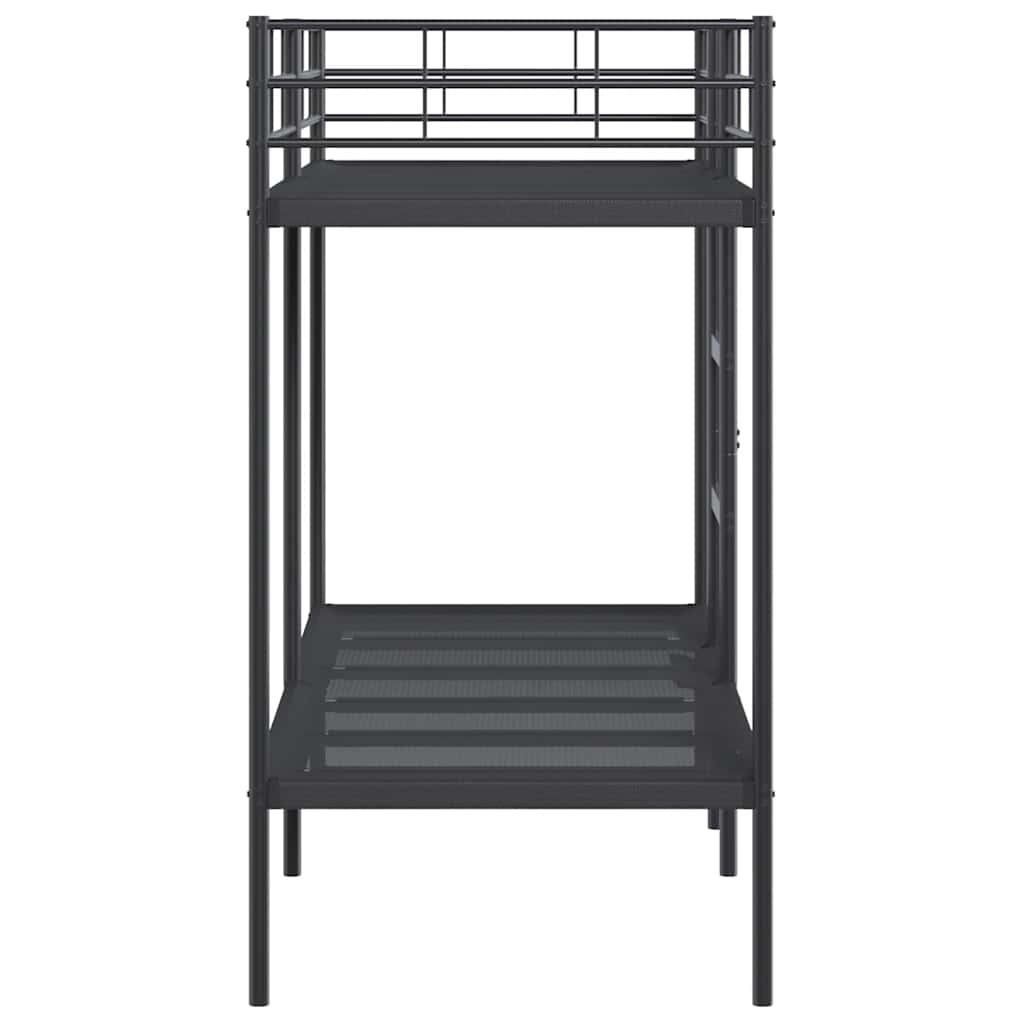 Etagenbett ohne Matratze Schwarz 75x190 cm Stahl