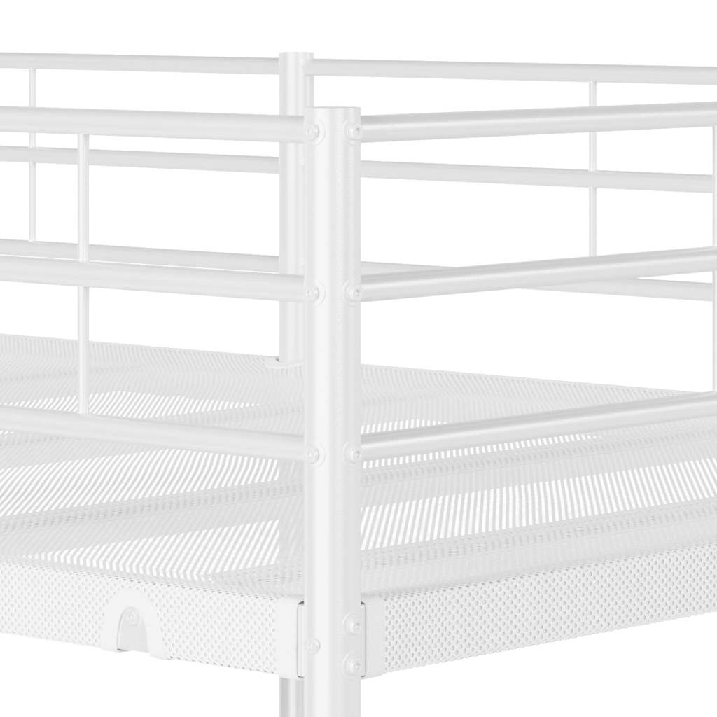 Etagenbett ohne Matratze Weiß 80x200 cm Stahl