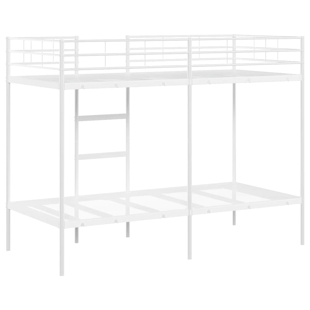 Etagenbett ohne Matratze Weiß 90x200 cm Stahl